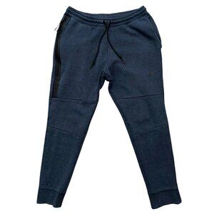 Nike Tech Fleece Joggers Mens Size L Sweatpants Drawstring Zip Pocket Navy Blue